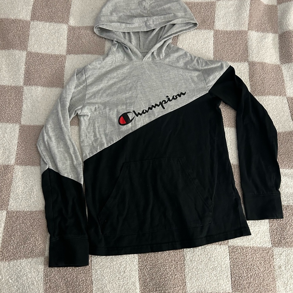 Champion Two-Tone Gray and Black Hoodie